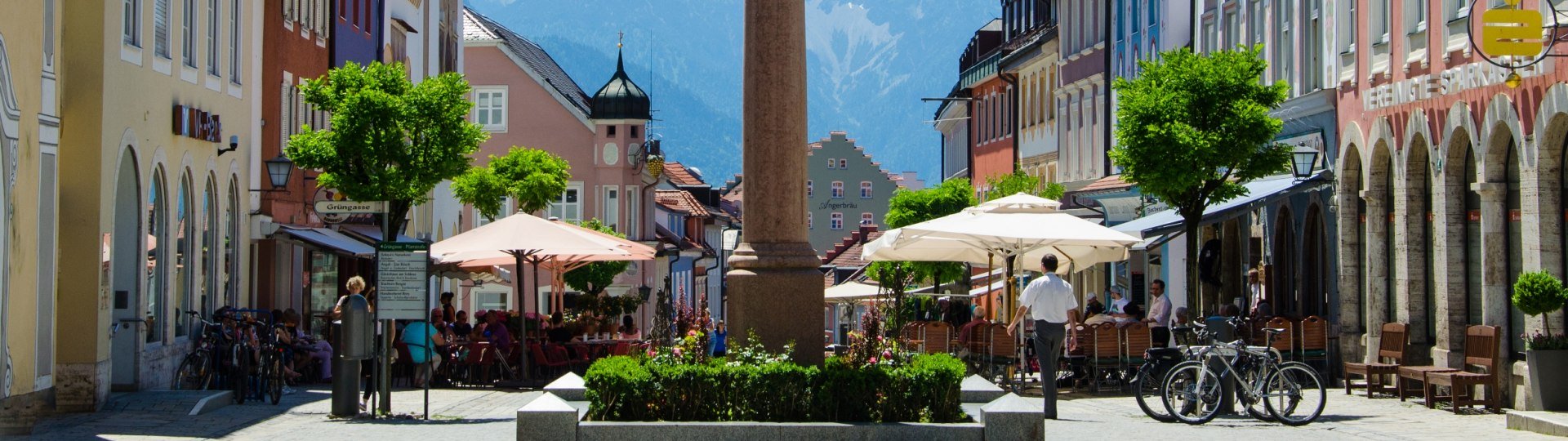 In der Fußgängerzone Murnau, © Das Blaue Land, Simon Bauer